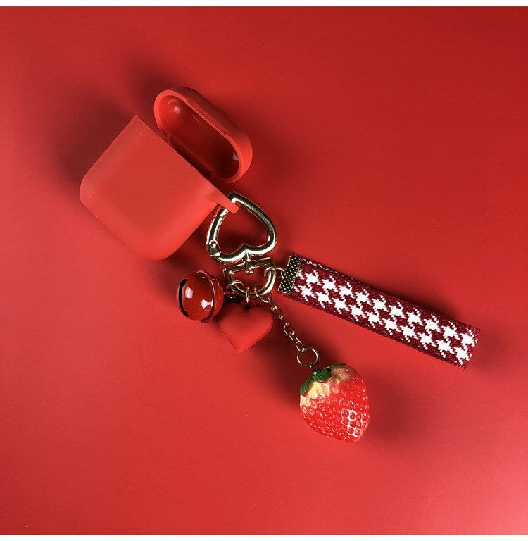 Wholesale Metal Strawberry Bell Keychain
