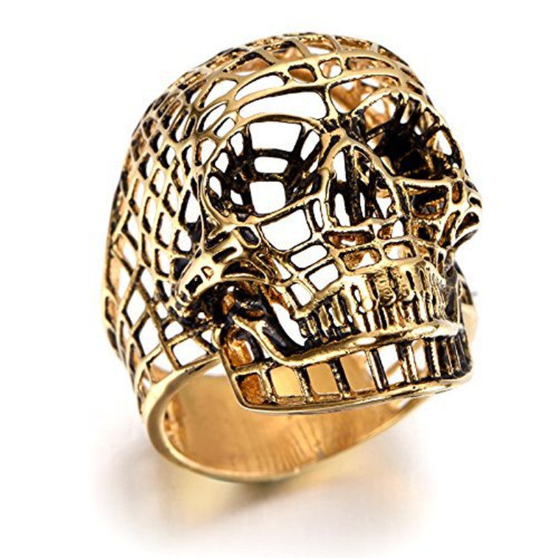 Wholesale Hollow Mesh Skull Metal Ring