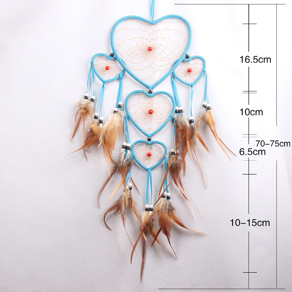 Wholesale Heart Five Rings House Decoration Indian Original Style Dream Catcher