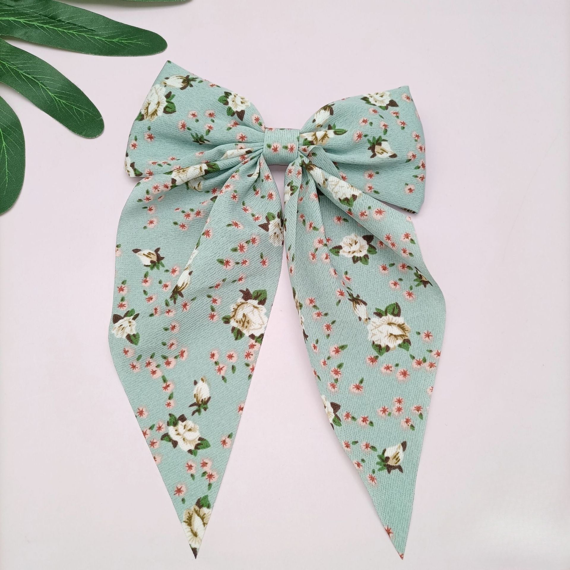 Wholesale Chiffon Floral Bow Ribbon Hair Clips