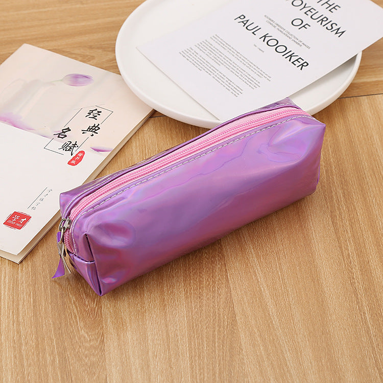 Wholesale Laser Colorful Leather Pen Bags with Large Capacity Pencil Bags