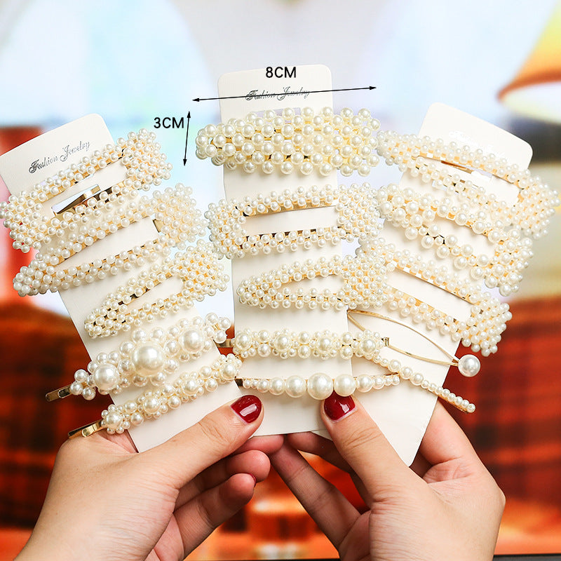 Wholesale Pearl Bow Hair Clip Set