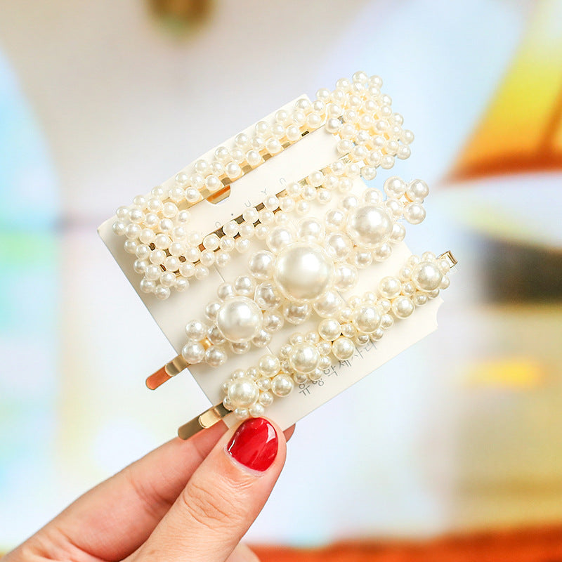 Wholesale Pearl Bow Hair Clip Set