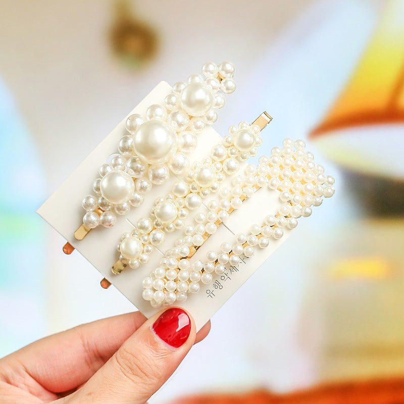 Wholesale Pearl Bow Hair Clip Set