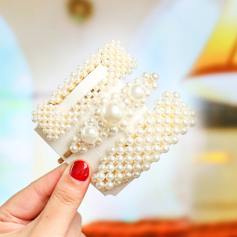 Wholesale Pearl Bow Hair Clip Set