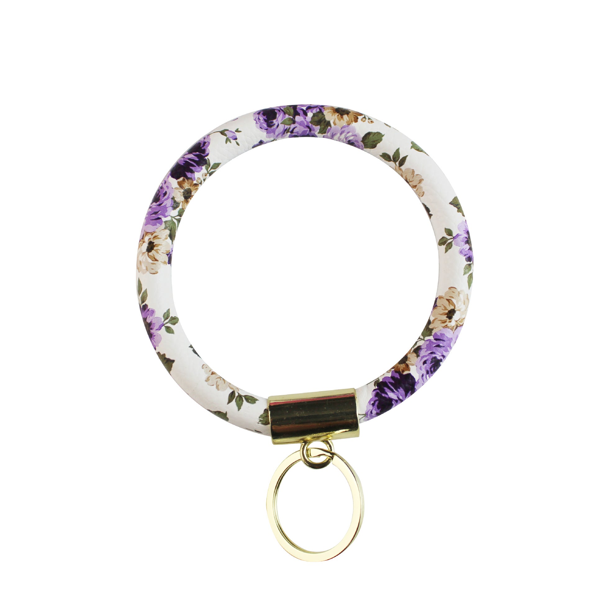 Wholesale Leather Printed Sunflower Wrist Keychain