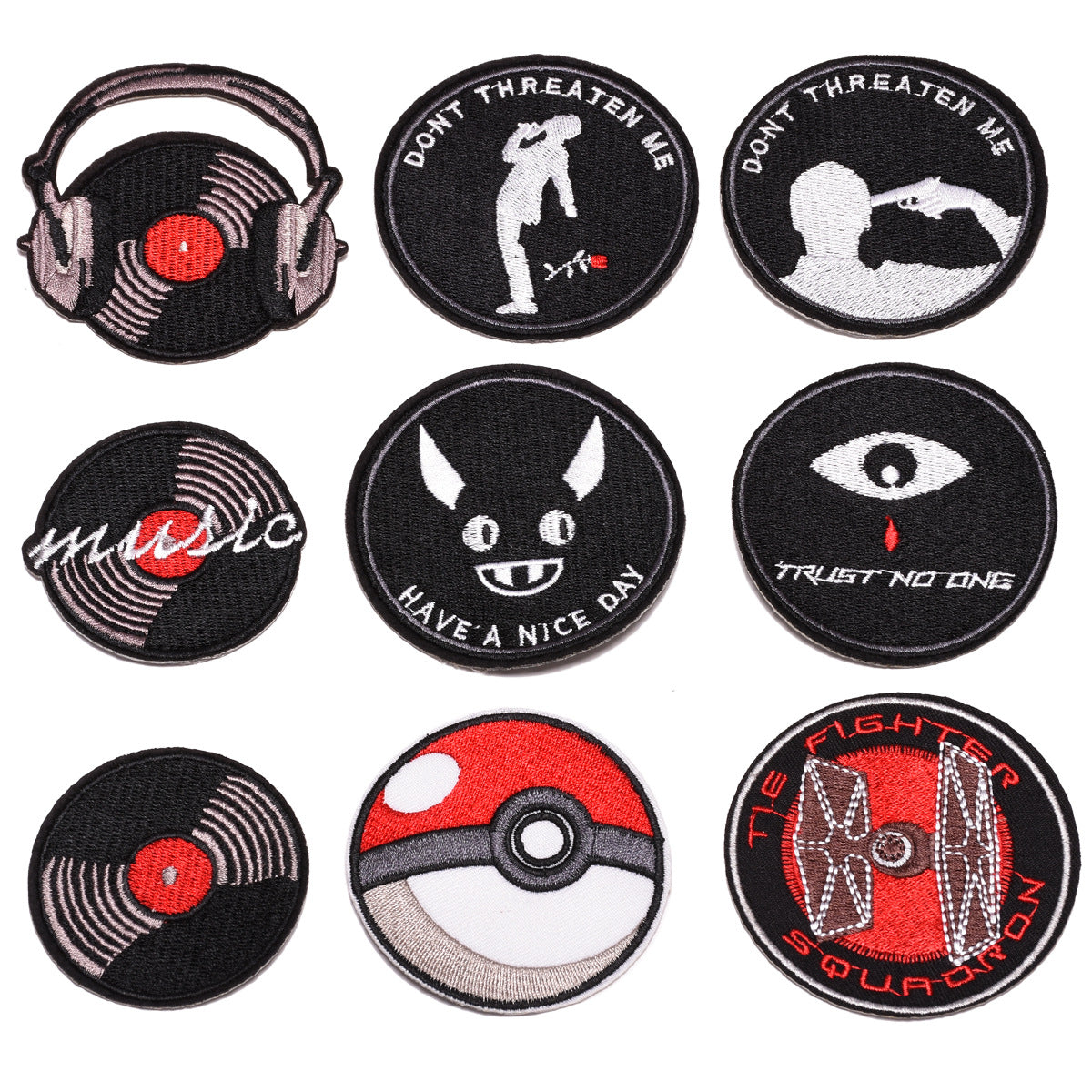 Wholesale Round Embroidered Patch Badges Set Of 9 Cloth Sew On Applique For Clothing DIY Fashion Accessory
