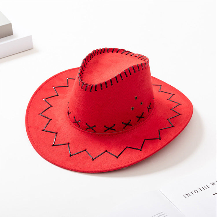 Wholesale Children's Western Wide Brimmed Suede Denim Hats