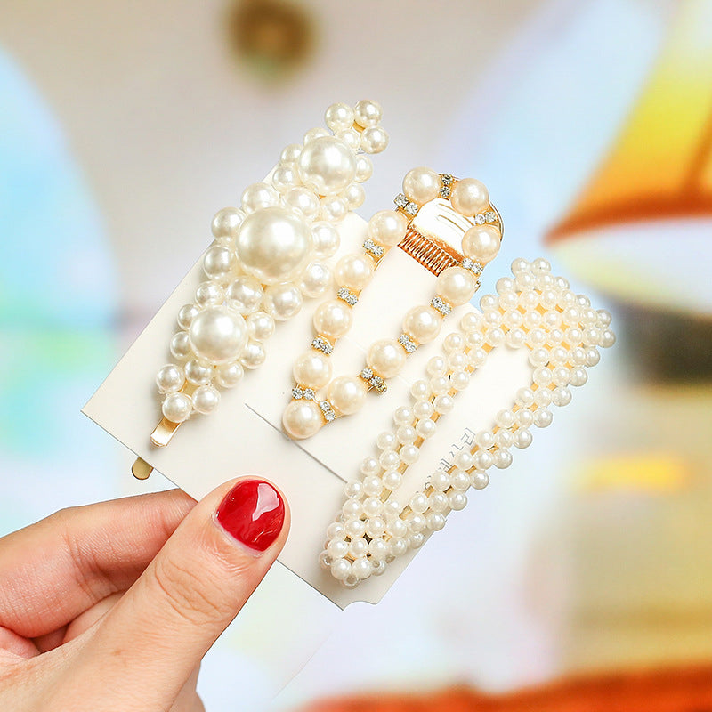 Wholesale Pearl Bow Hair Clip Set