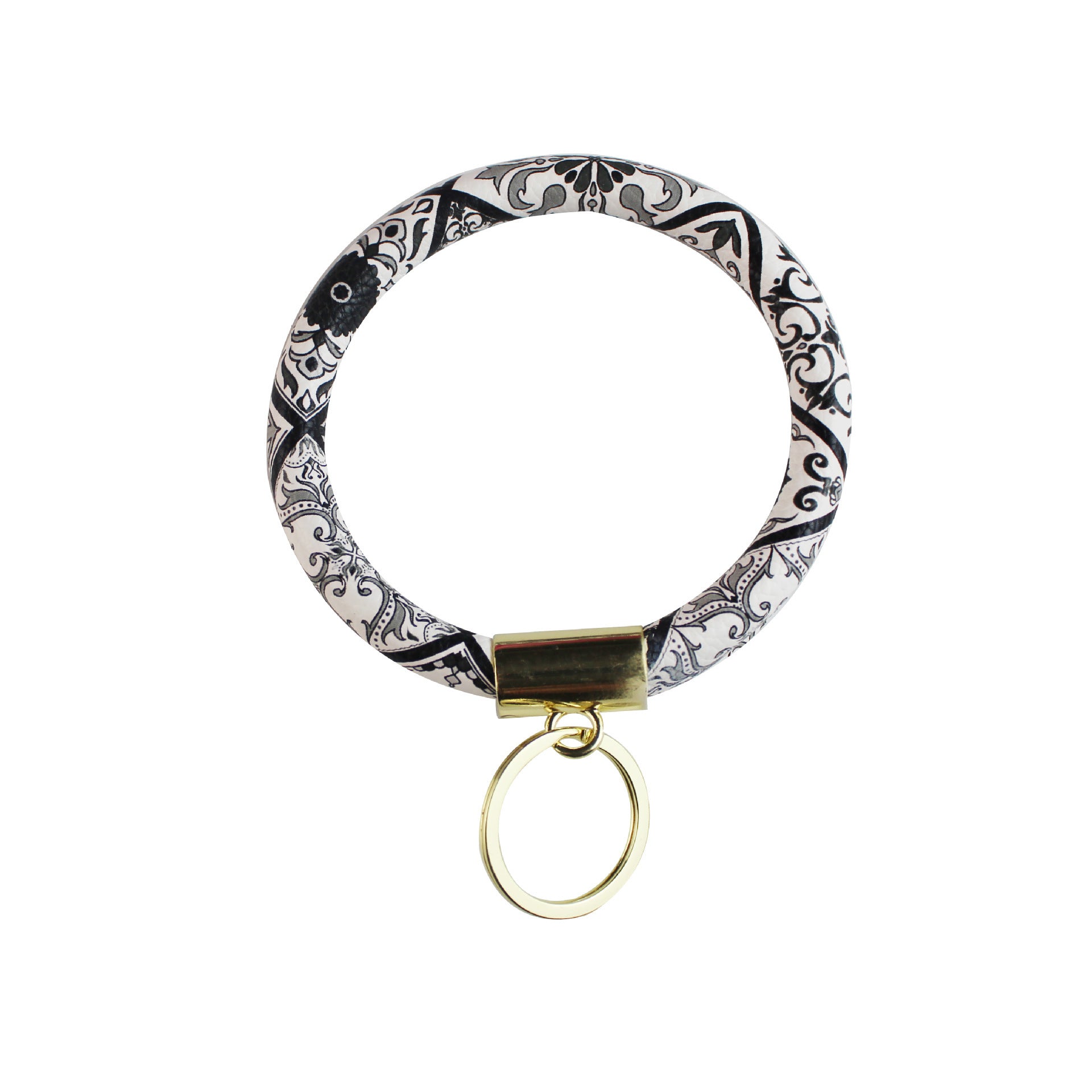 Wholesale Leather Printed Sunflower Wrist Keychain