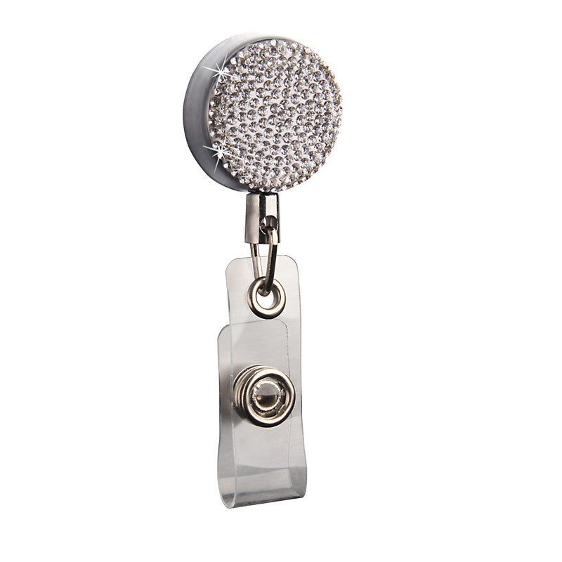 Wholesale Badge Reels Metal Badge Reels Diamond Retractable Keychain