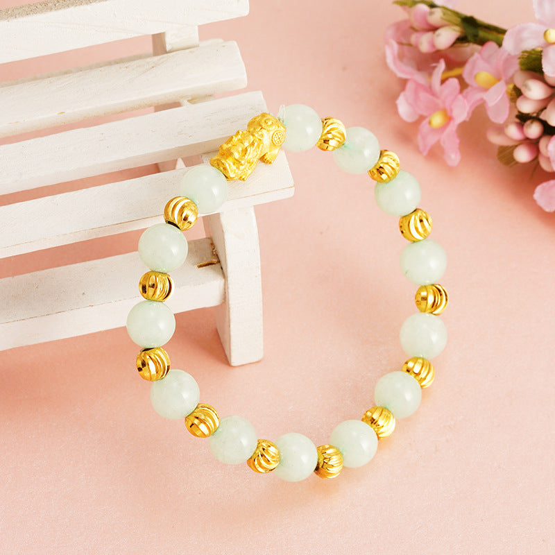 Wholesale Mini Brave Troops Garnet Obsidian Copper Bracelet