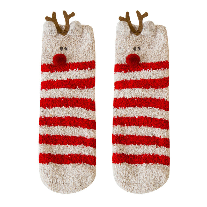 Wholesale Christmas Socks with Plush and Thick Sleep Socks