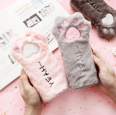 Wholesale Cat Paw Plush Pencil Bag