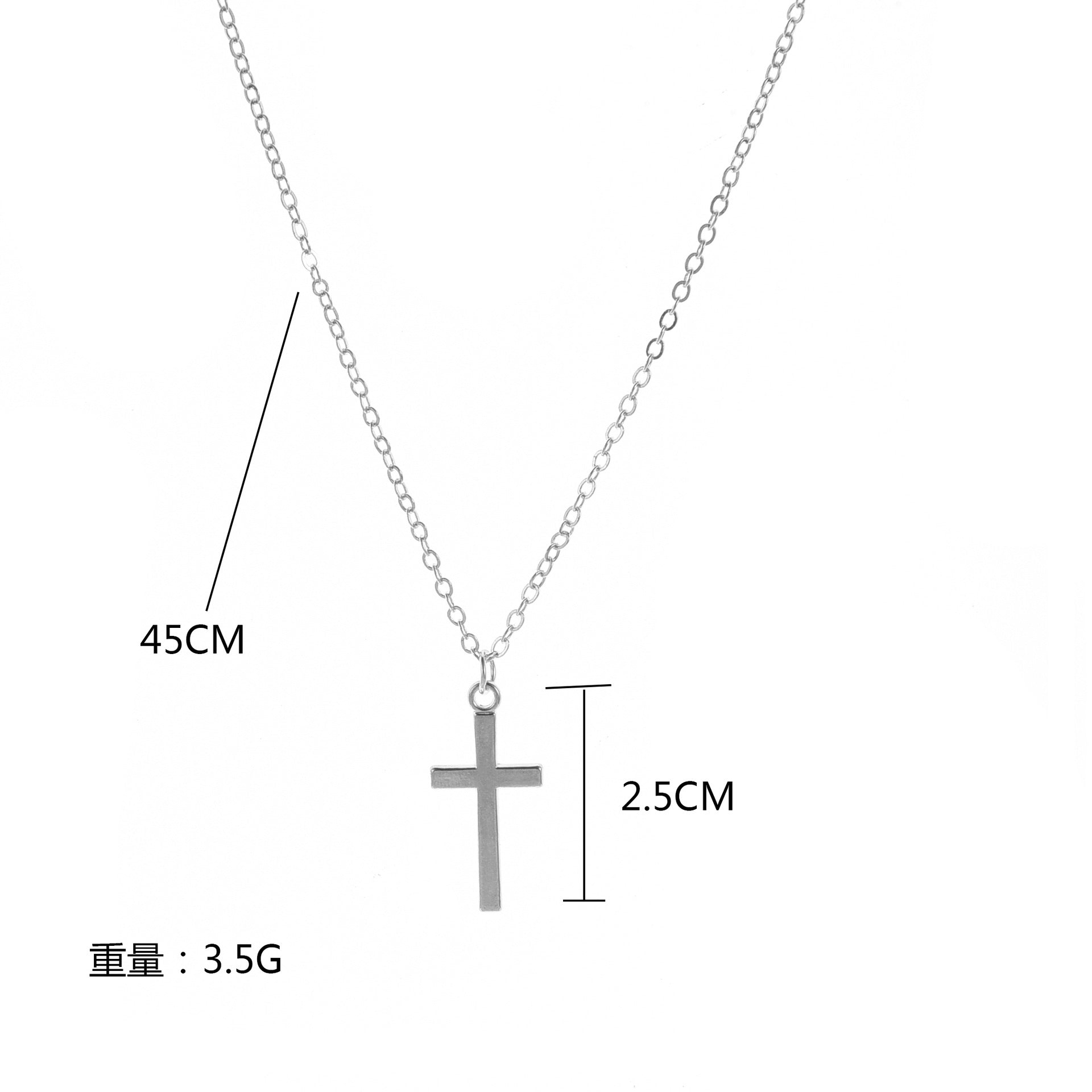 Wholesale Religious Cross Clavicle Chain Pendant Zinc Alloy Necklace