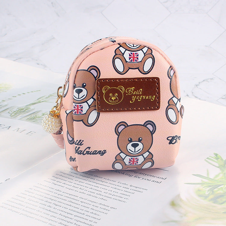 Wholesale PU Cute Little Bear Zero Wallet Keychain