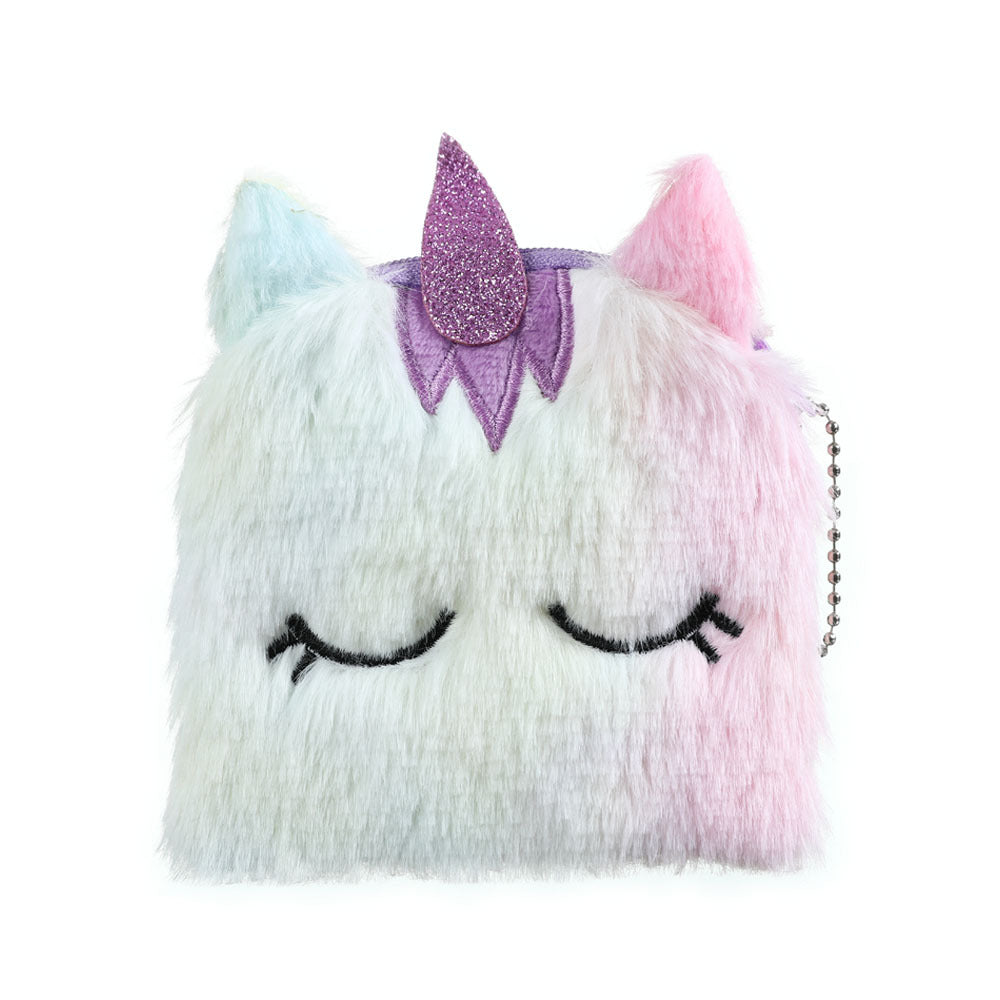 Wholesale Square Cartoon Unicorn Plush Coin Purse