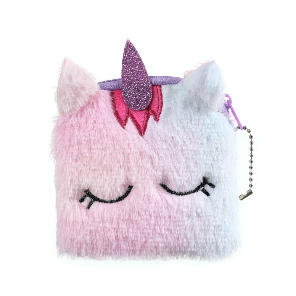 Wholesale Square Cartoon Unicorn Plush Coin Purse