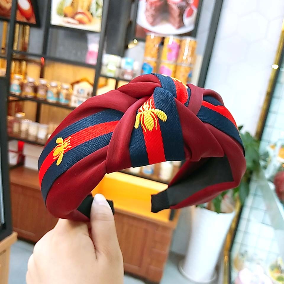 Wholesale Wide Brimmed Little Bee Knotted Fabric Headband