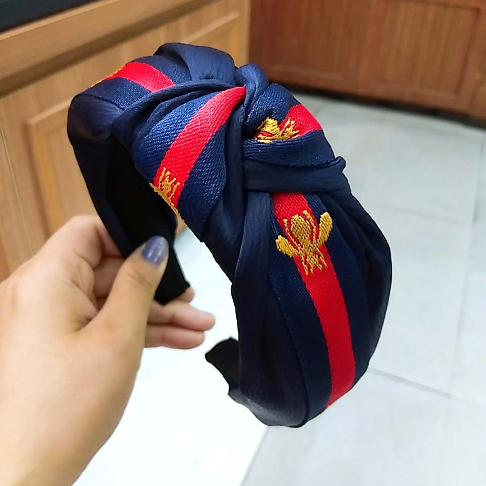 Wholesale Wide Brimmed Little Bee Knotted Fabric Headband