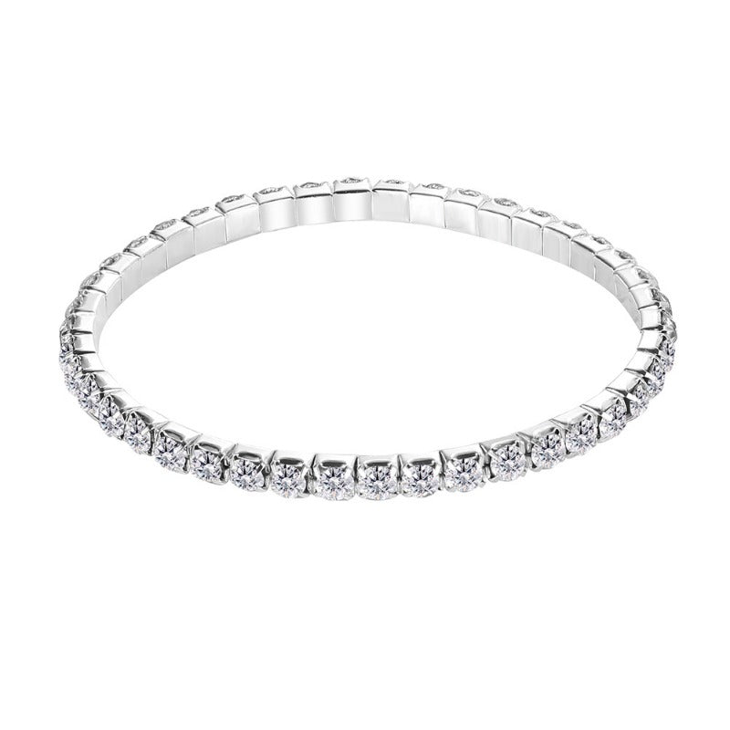 Wholesale Full Diamond Single Row Alloy Bracelets