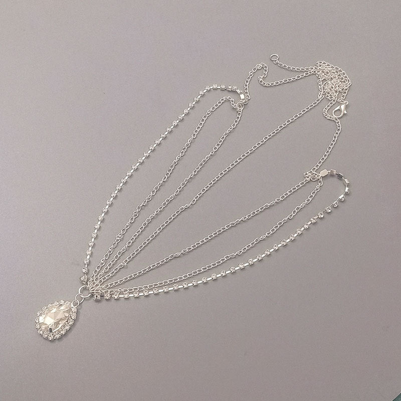 Wholesale Crystal Drop Brow Pendant Head Necklace