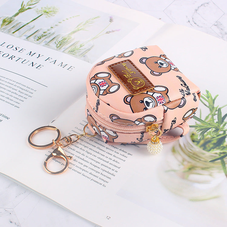 Wholesale PU Cute Little Bear Zero Wallet Keychain