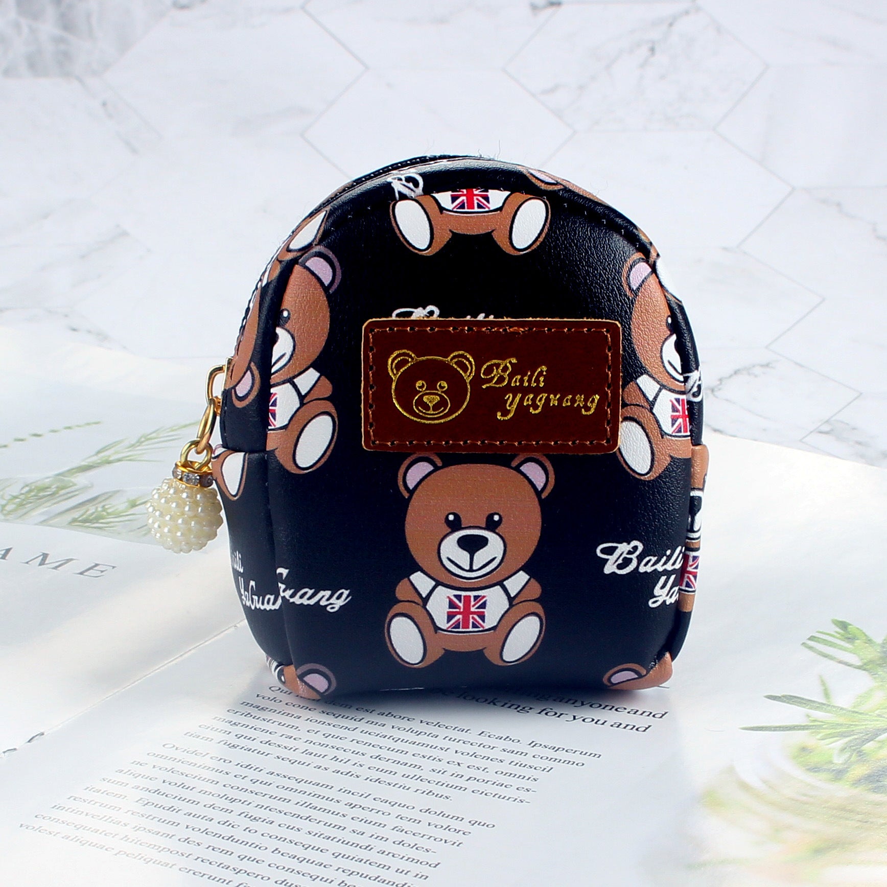 Wholesale PU Cute Little Bear Zero Wallet Keychain