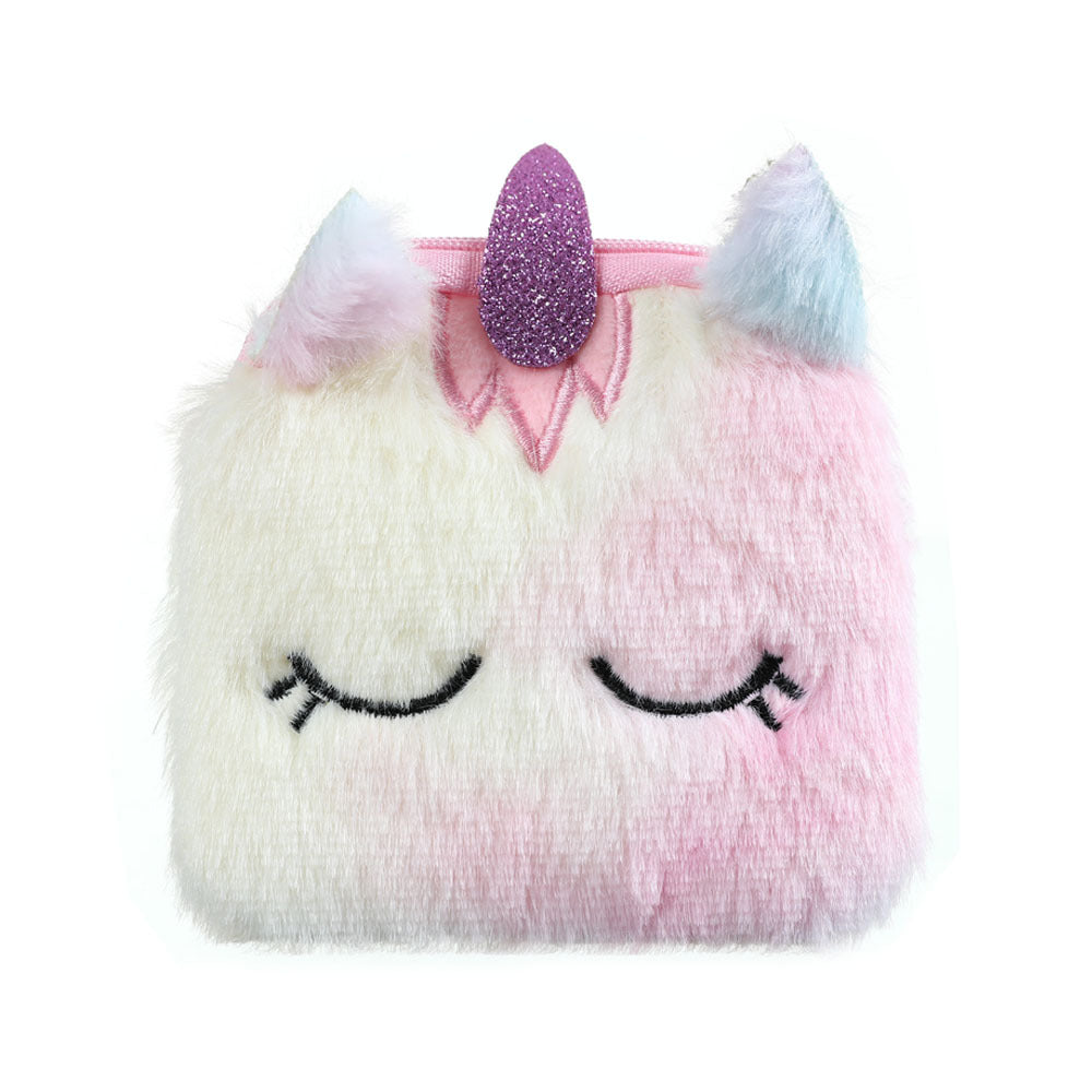 Wholesale Square Cartoon Unicorn Plush Coin Purse