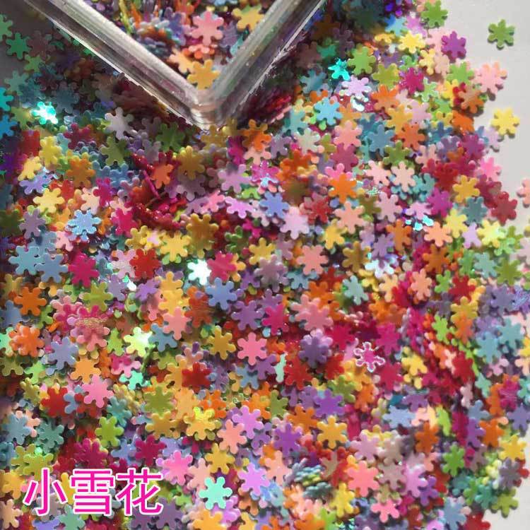 Wholesale 35g mixed color five-star peach heart leaves, maple leaves, flower glitter, slime crystal mud, drip glue, handmade DIY material