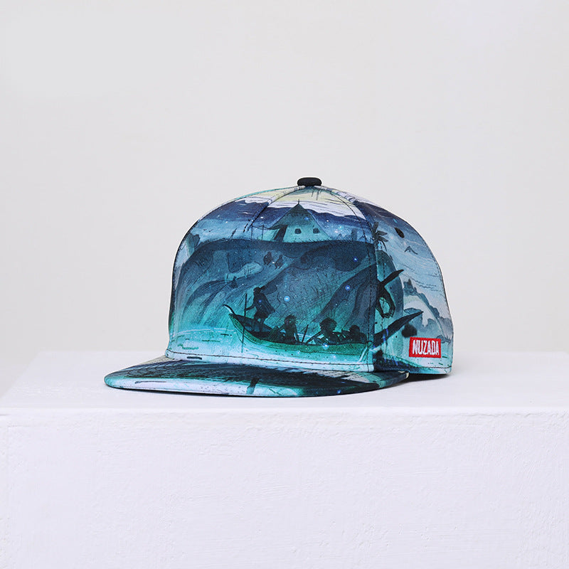 Capilla de béisbol de Brim Hip Hop de poliéster de poliéster al por mayor