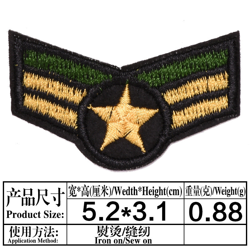 Wholesale Modern Embroidered Iron On Patches Set 9Pcs Military Style Badges For DIY Clothing Chic Party Fashion Accessory Boutique Resale