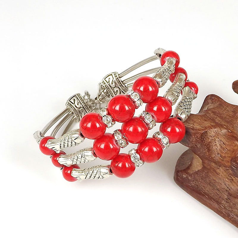 Wholesale Vintage Fashion Silver Bead Bracelet