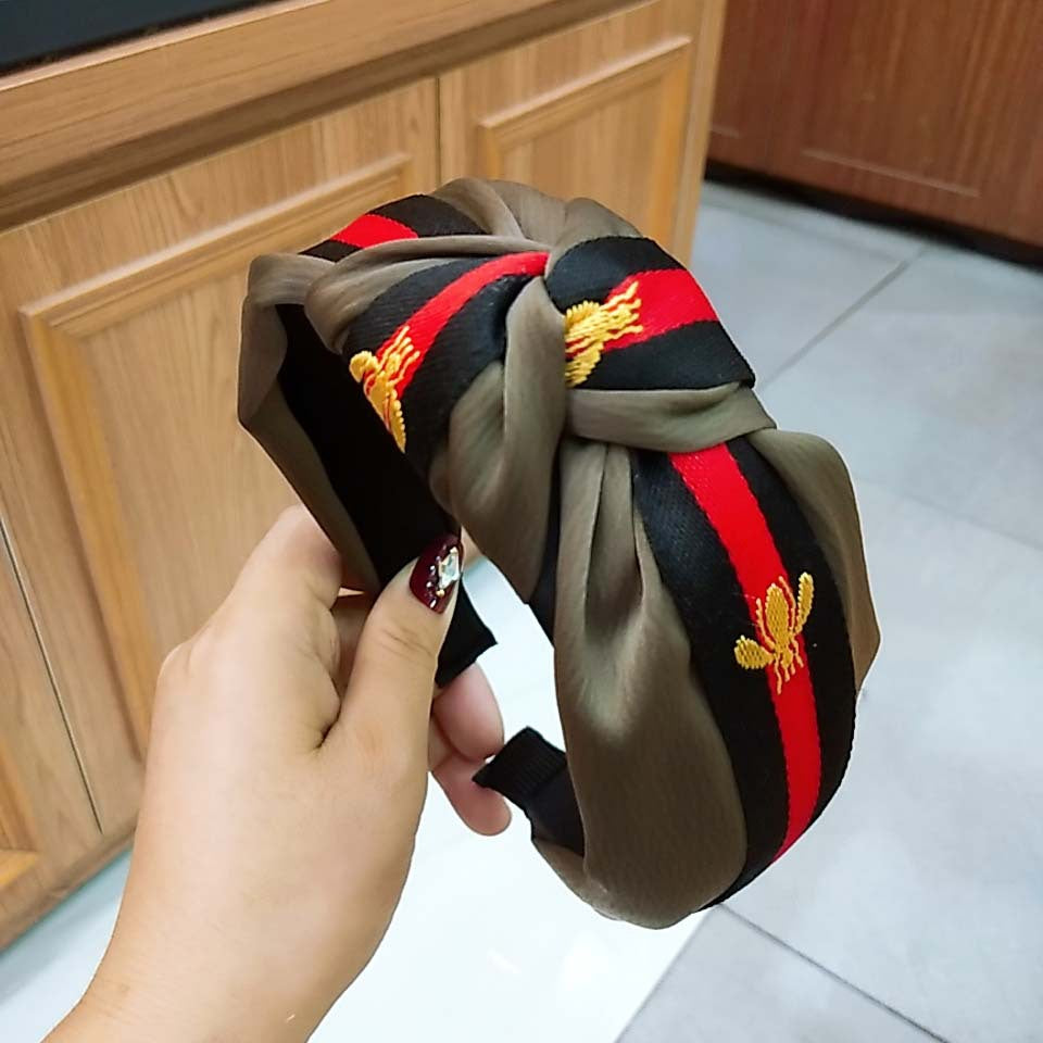 Wholesale Wide Brimmed Little Bee Knotted Fabric Headband
