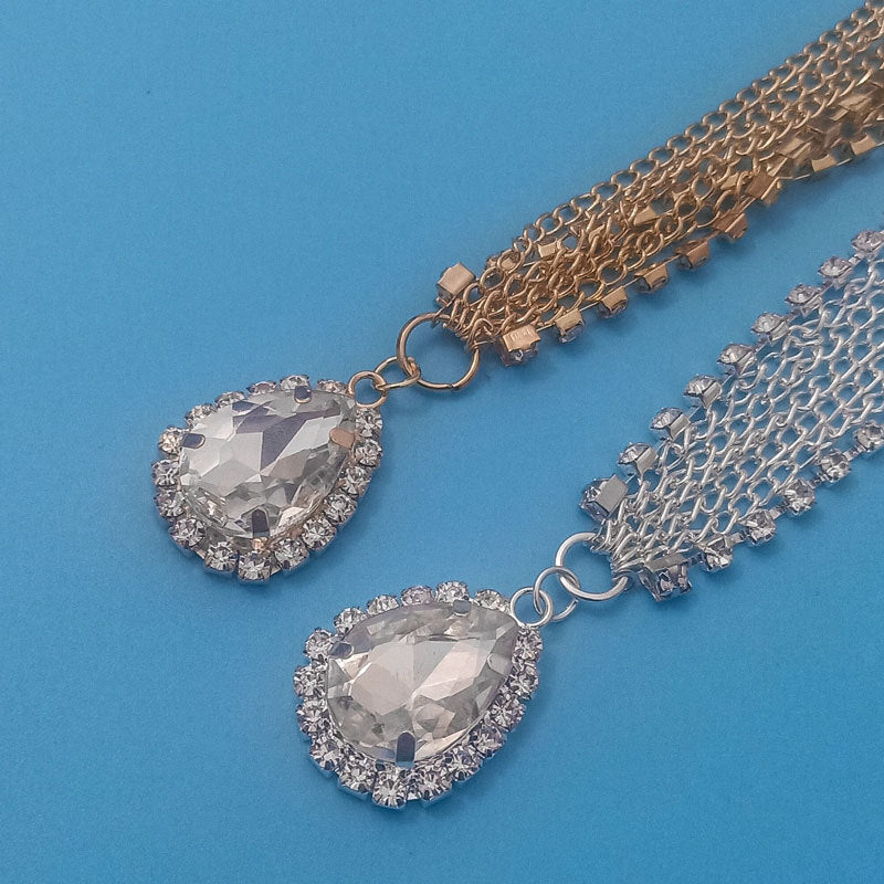 Wholesale Crystal Drop Brow Pendant Head Necklace