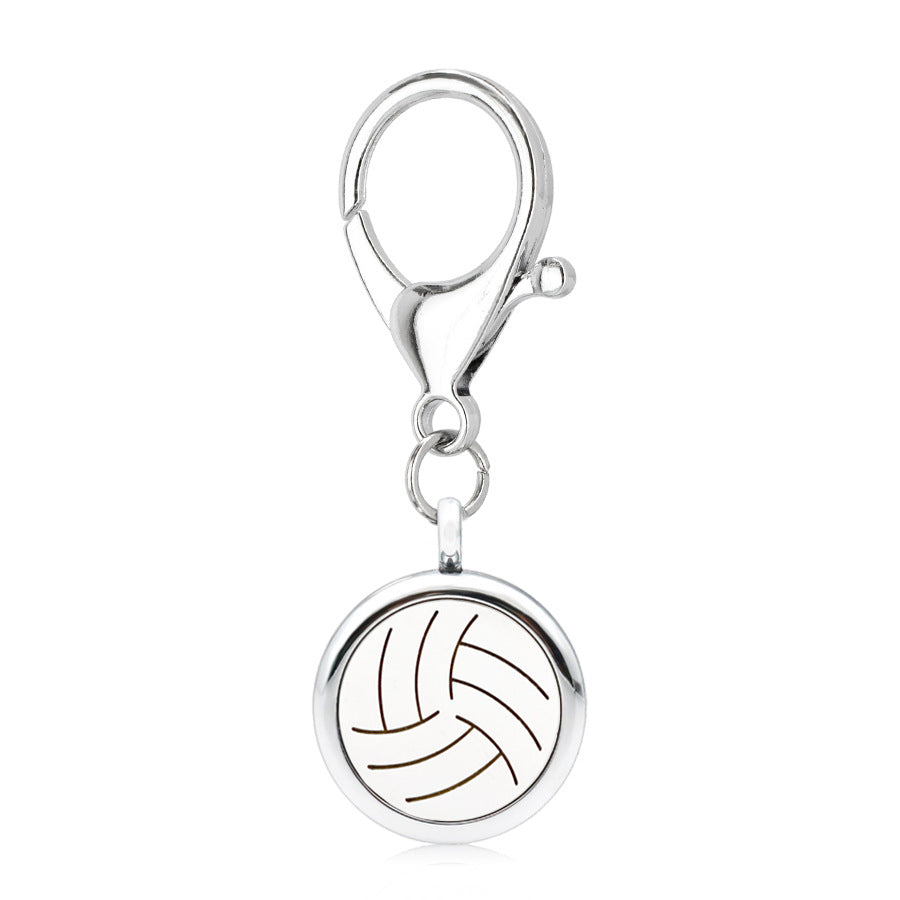 Aleación al por mayor 25 mm Tree of Life Rink Ribbon aromaterapia esencial Aceite Keychain