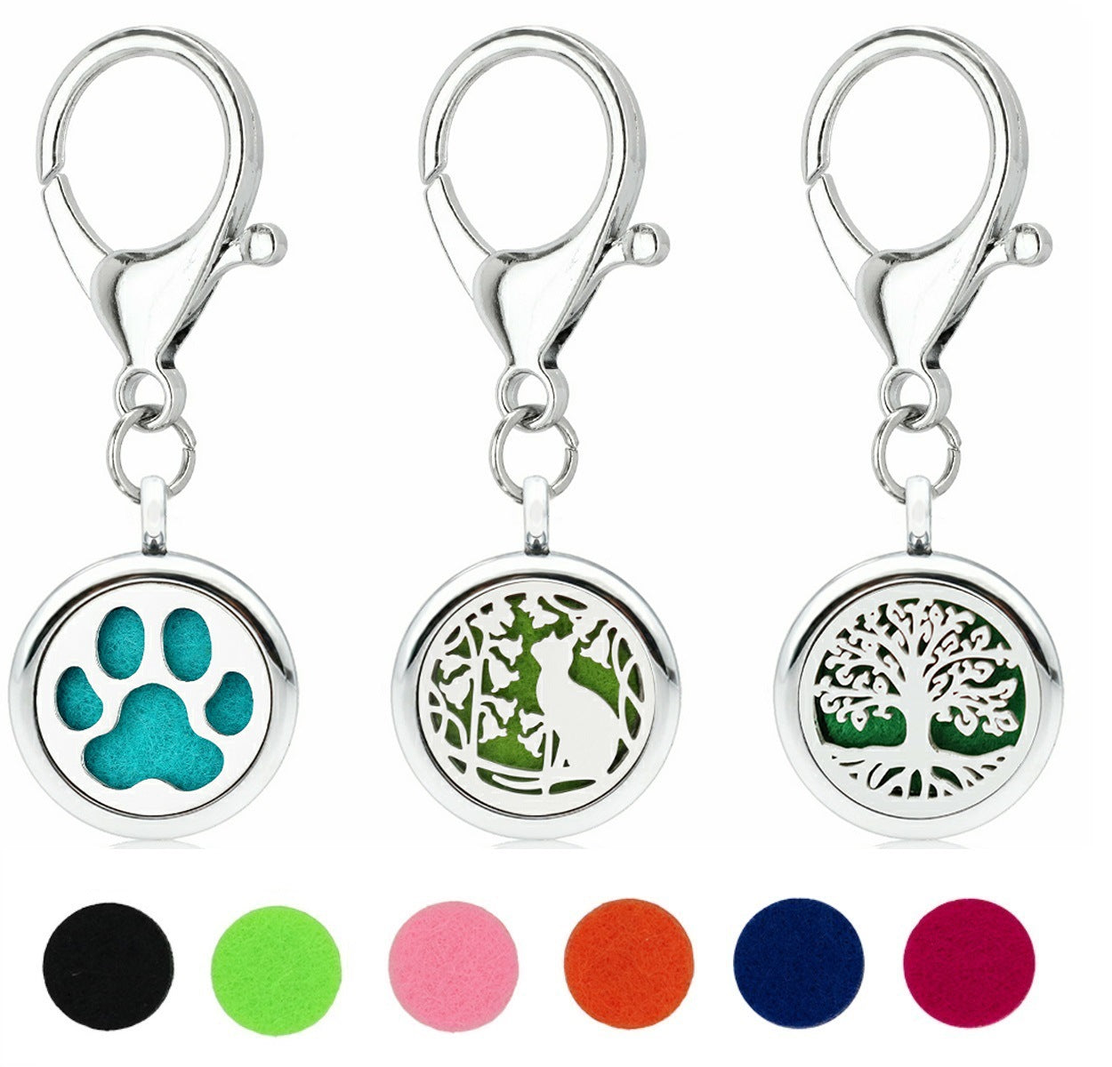 Al por mayor 25 mm de aleación de pata para perros de la vida aromaterapia esencial aromaterapia llavero esencial