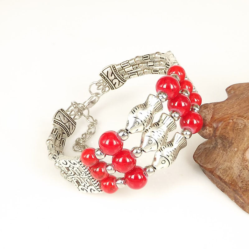 Wholesale Vintage Fashion Silver Bead Bracelet