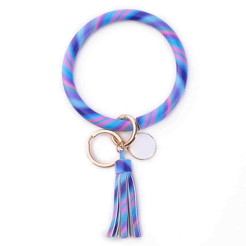 Wholesale PU Leather Bracelet Tassel Pendant Keychains