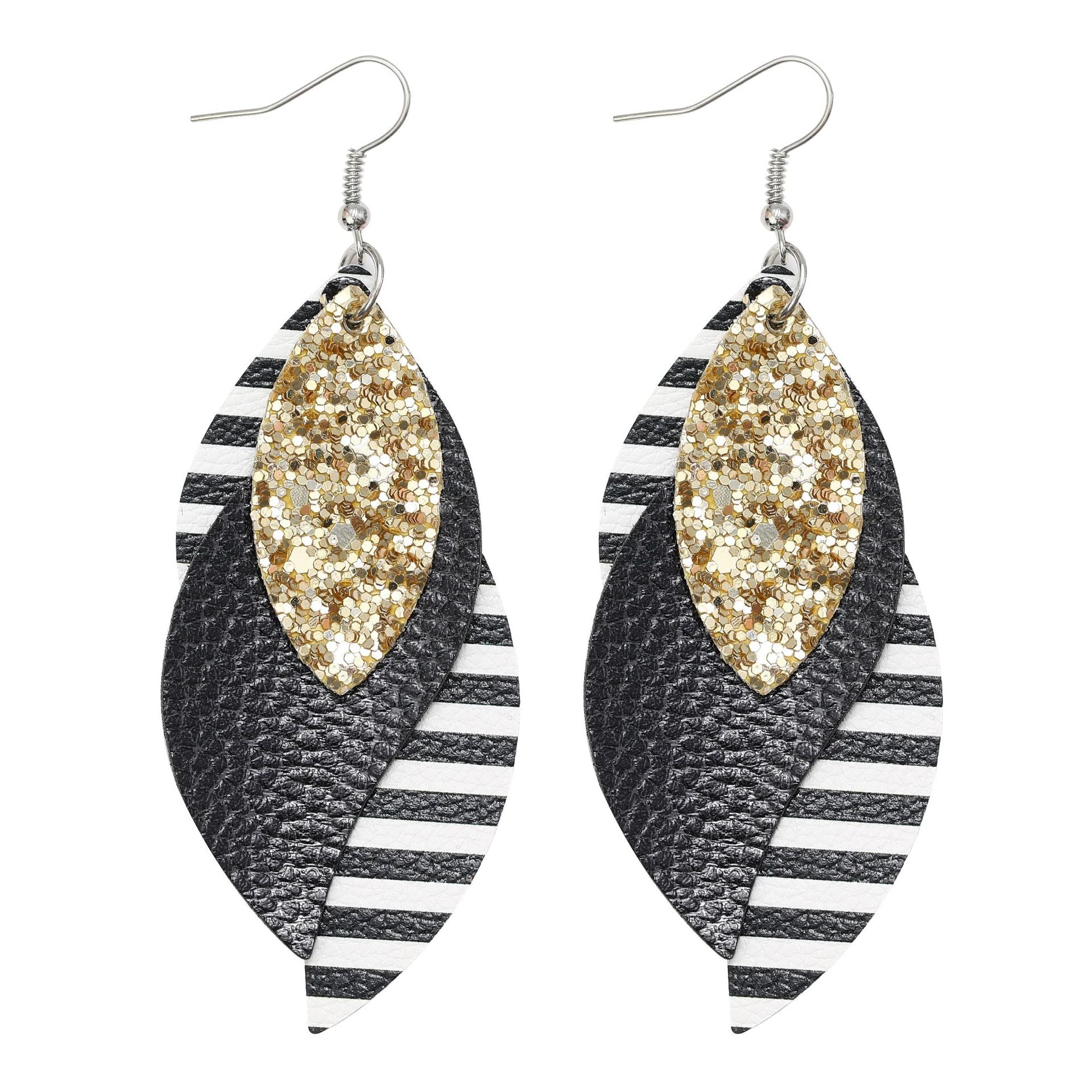 Wholesale Christmas Multi-layered Red Plaid Sequin Earrings