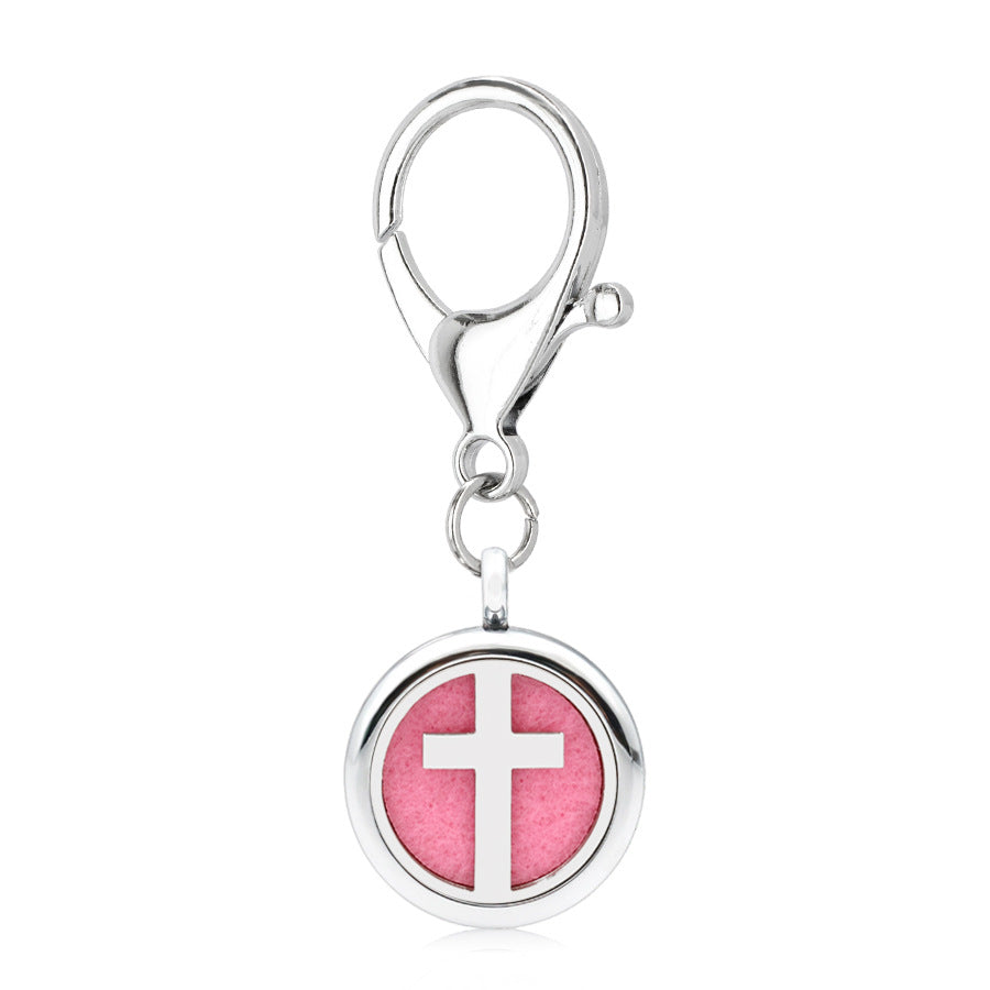 Aleación al por mayor 25 mm Tree of Life aromaterapia llavero esencial de aceite esencial