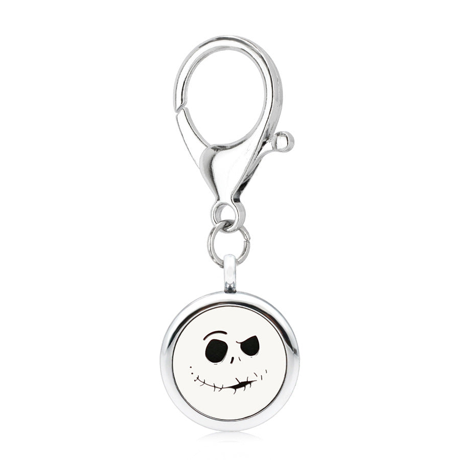 Aleación al por mayor 25 mm Tree of Life aromaterapia llavero esencial de aceite esencial