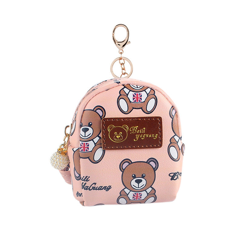 Wholesale PU Cute Little Bear Zero Wallet Keychain