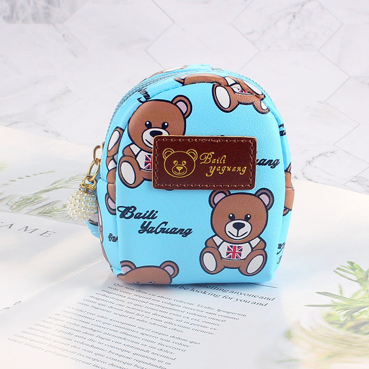 Wholesale PU Cute Little Bear Zero Wallet Keychain