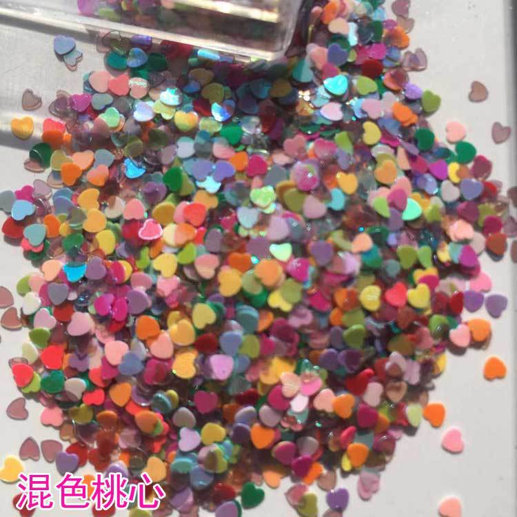 Wholesale 35g mixed color five-star peach heart leaves, maple leaves, flower glitter, slime crystal mud, drip glue, handmade DIY material