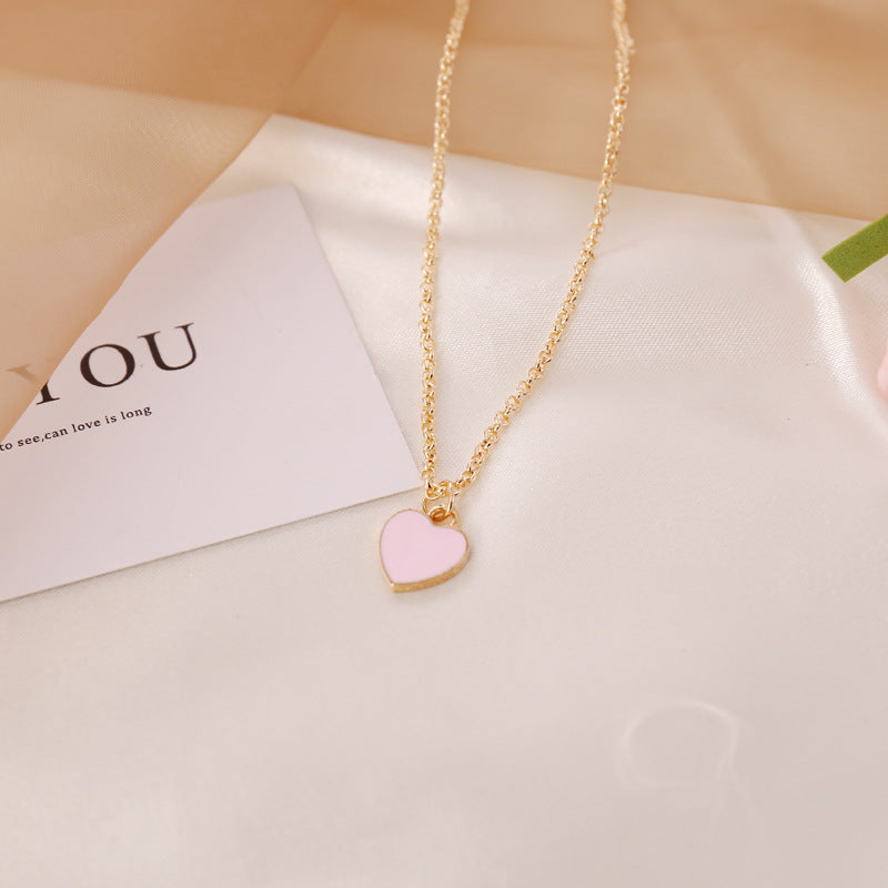 Wholesale Valentine's Day Love Double Sided Oil Drop Necklace