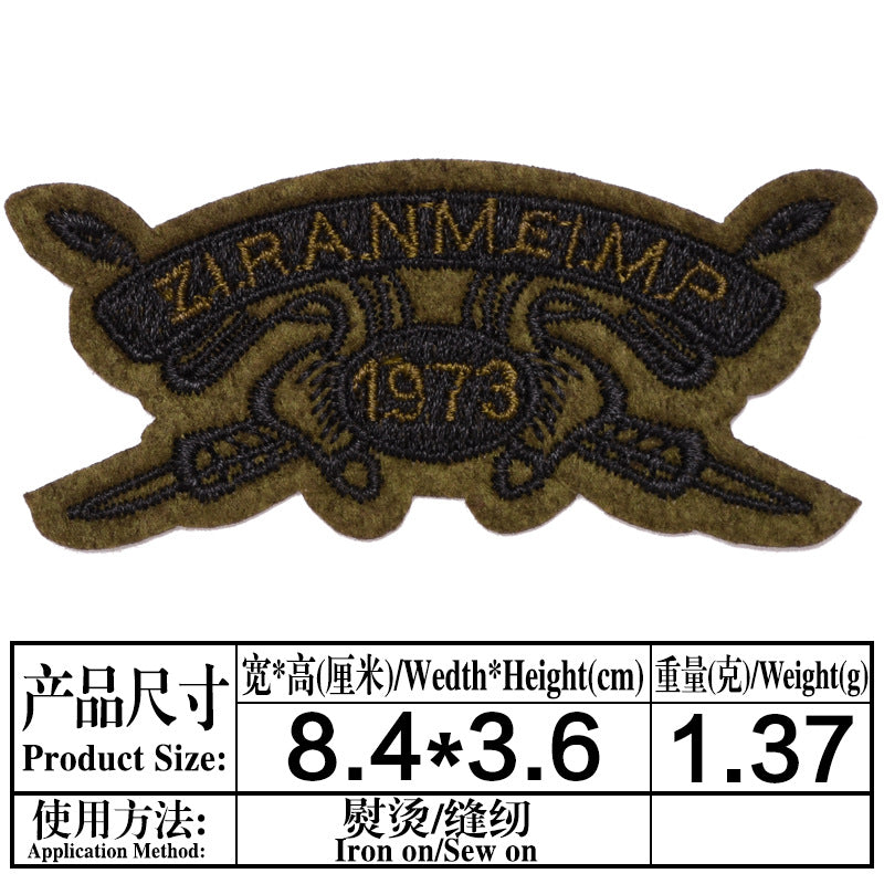 Wholesale Modern Embroidered Iron On Patches Set 9Pcs Military Style Badges For DIY Clothing Chic Party Fashion Accessory Boutique Resale