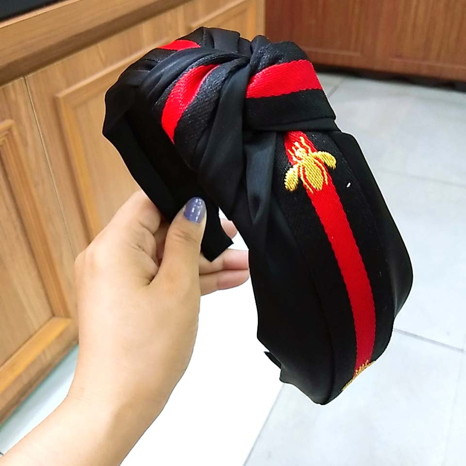 Wholesale Wide Brimmed Little Bee Knotted Fabric Headband