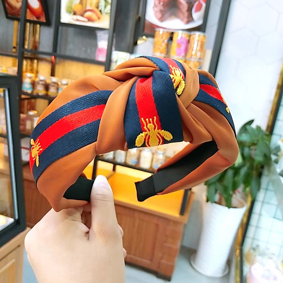 Wholesale Wide Brimmed Little Bee Knotted Fabric Headband