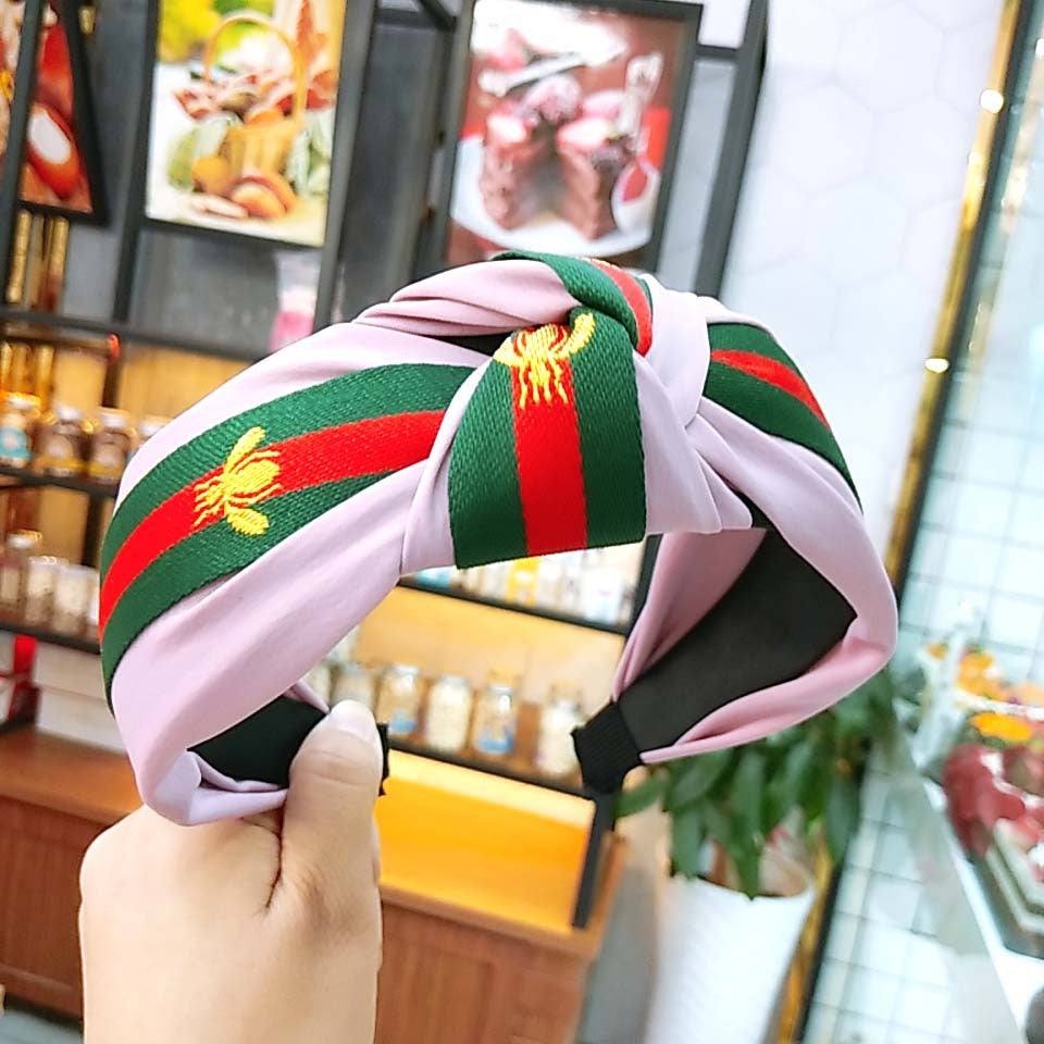 Wholesale Wide Brimmed Little Bee Knotted Fabric Headband